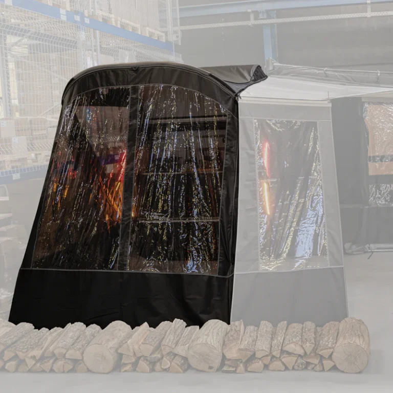 Kitchen Tent Black – vedere detaliată a produsului montat sau utilizat