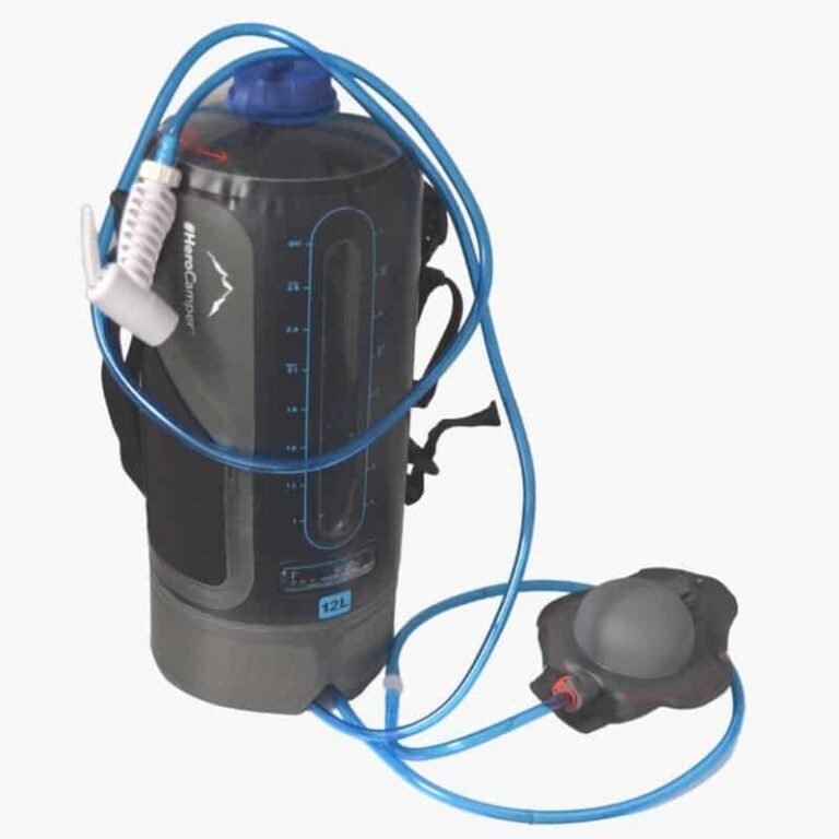Outdoor Shower Bag – vedere detaliată a produsului montat sau utilizat